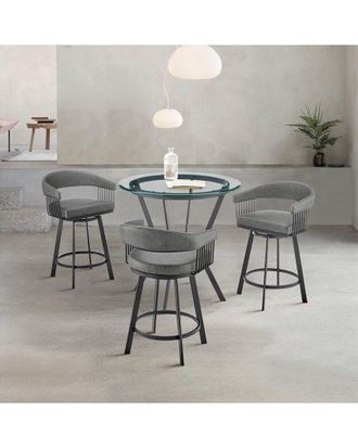 Armen Living Naomi And Chelsea 4Pc Counter Height Dining Set