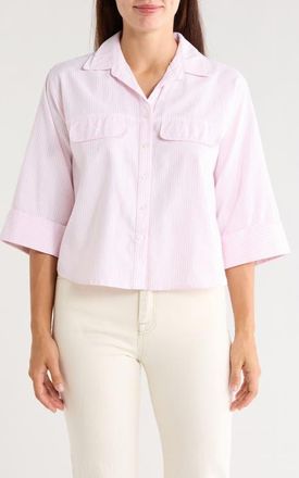 Beach Lunch Lounge Jennie Button-Up Shirt in Pink Lipgloss at Nordstrom, Size X-Small