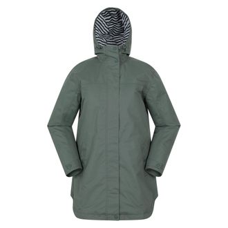 Mountain Warehouse Dames Riviera Gevoerde Waterdichte Jas (Khaki Groen)