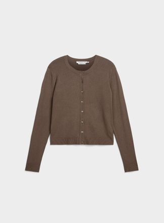 Contemporaine Womens Fine-knit crew-neck Cardigan Sweater