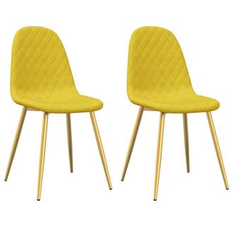 vidaXL Sillas De Comedor 2 Uds Terciopelo Amarillo Mostaza Vidaxl