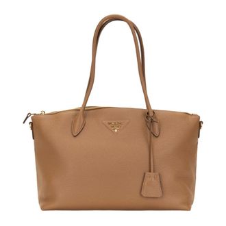 Prada Medium Leather Shoulder Bag - female - Prada - Shoulder Bags - Brown - ONE SIZE - Bags