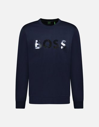 HUGO BOSS Mens Hugo Boss Salbo Mirror Crewneck Sweatshirt Navy - Size: 40