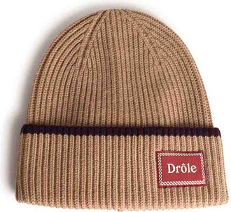 Dr&ocirc;le de Monsieur Le Bonnet Laine Beige Merino Wool Beanie