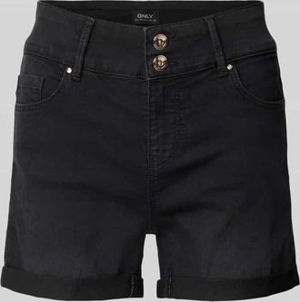 Only Regular Fit Jeansshorts aus Baumwoll-Mix Modell CARMEN in Black, Gr&ouml;&szlig;e XL