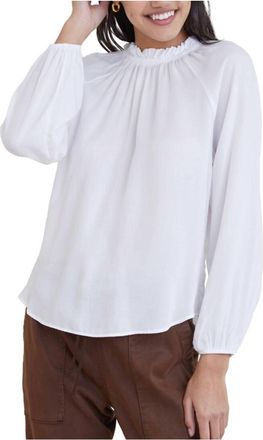 Bella Dahl Shirred Neck Top In White