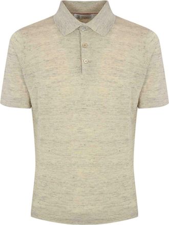 Brunello Cucinelli Polo Shirt In Linen And Cotton