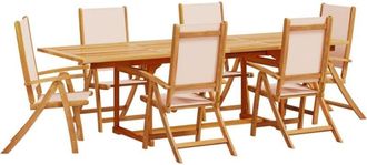 vidaXL 7 Piece Garden Dining Set Solid Wood Acacia and Textilene vidaXL