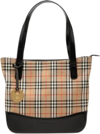 Burberry Pre-owned Tote Bags, female, Beige, Size: ONE SIZE Pre-owned Canvas Tote