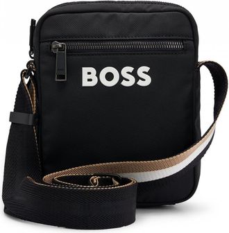 Boss Orange by Hugo Boss Unisex Catch 3.0 Mens Crossbody Bag with Signature-Stripe Strap - Black - One Size