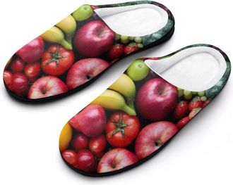 Generic Fruit Vegetable Grape Strawberry Banana Funny Mens Cotton Slippers Soft Non-Slip Rubber Sole House Slipper Indoor Outdoor