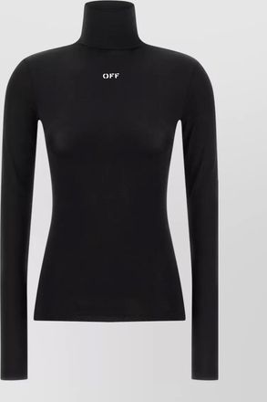 Off-white high-neck long-sleeve top