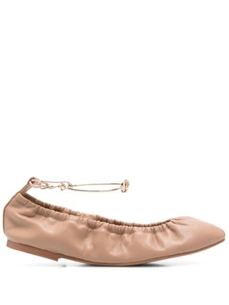 Twin-Set ankle-strap ballerina shoes - Neutrals