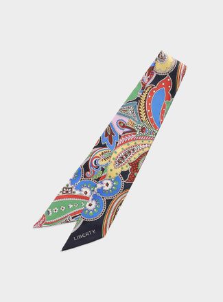 Liberty Womens Paisley fanfare narrow pure silk scarf Made with Liberty Fabric