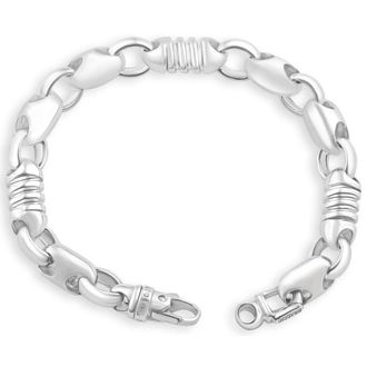 Pompeii3 Mens Figaro 14k Gold (92gram) or Platinum (172gram) 10.5mm Link Bracelet 9