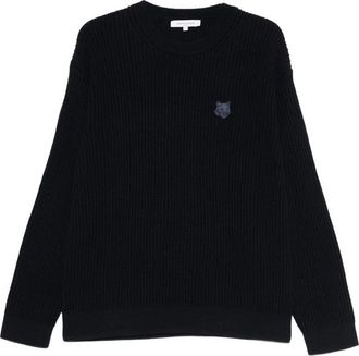 Maison Kitsun&eacute; Fox-patch Crew-neck Sweater