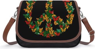 Generic Peace Sign Crossbody Bags for Women Shoulder Messenger Bag Purse Handbags