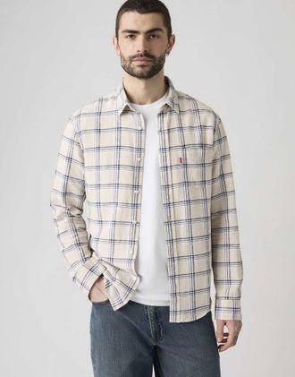 Levi's Sunset 1 - Camicia color pietra a quadri con tasca standard-Multi