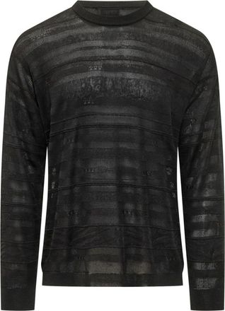 Laneus Black Crew Neck Sweaters