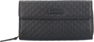 Gucci Black Leather Long Wallet (Bi-Fold) (Pre-Owned)
