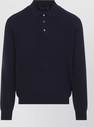 Ralph Lauren Purple Label cashmere fine-knit long-sleeve polo shirt