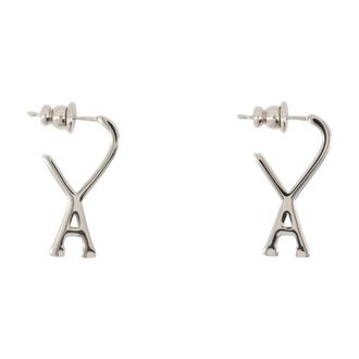 Ami Zilveren Metalen Oorbellen - Gedragen met twee oren - Dames - Oorbellen - Grijs - ONE Size - Accessoires