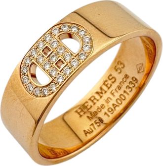Herm&egrave;s Pink Gold (18K) Band Ring (Pre-Owned)