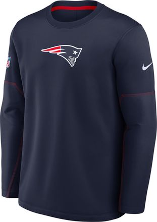 Nike New England Patriots Sideline Coaches Nike Mens Therma-FIT NFL Long-Sleeve T-Shirt in Blue | 03BR069K8K-MXW