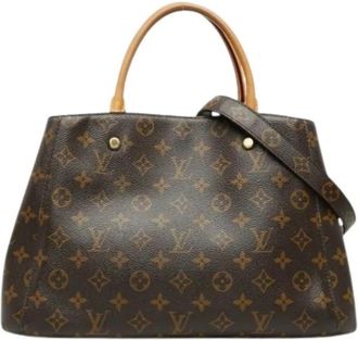 Louis Vuitton Pre-owned Montaigne MM Handtas - Dames - Vintage Handtas - Bruin - ONE Size - Leer - Vintage