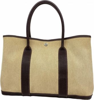 Herm&egrave;s Brown Toile Officier Tote Bag (Pre-Owned)