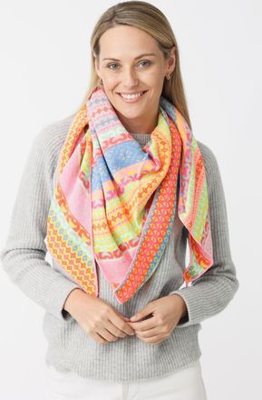 Zwillingsherz Dreieckstuch ZWILLINGSHERZ Maralda, Damen, bunt, Strick, Materialmix, Modet&uuml;cher Dreieckstuch, farbenfrohes Muster, w&auml;rmend, Strick