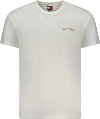 Tommy Hilfiger Witte Katoenen Heren T-Shirt - Heren - T-shirts - Wit - M - Katoen - Tops