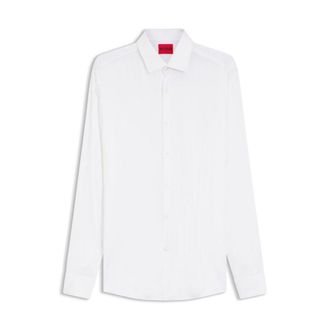 HUGO BOSS Slim-fit business shirt in soft garment-washed fabric