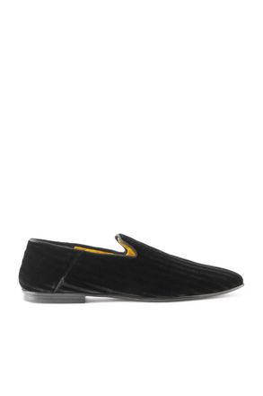 Tom Ford Striped Velvet Slippers