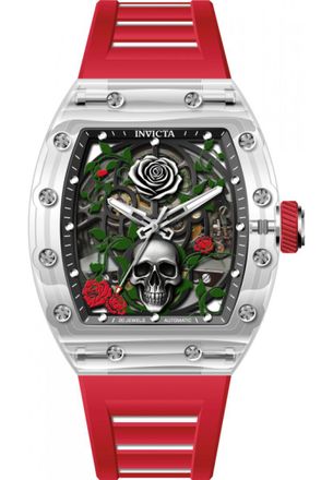 Invicta IN-69496 Mens Artist Roseskull Watch - Silver - One Size