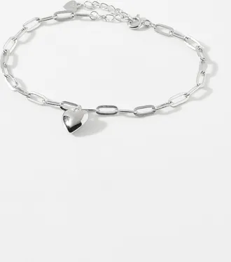Simons Womens Heart paperclip bracelet