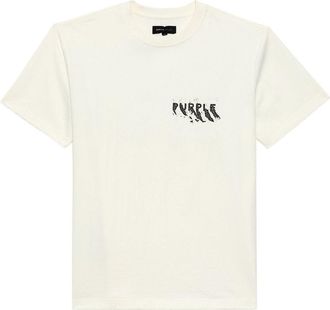 Purple logo-print cotton t-shirt - men - Cotton - S - White