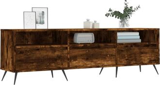 Berkfield Home TV Cabinet Smoked Oak 150x30x44.5 cm Engineered Wood in Brown