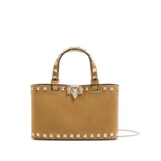 Valentino Garavani Rockstud Mini Suede Shopping Bag