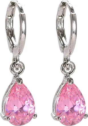 Generic Women Teardrop Cubic Zirconia Dangle Hoop Earrings Wedding Party Jewelry Gift for Women Teen s Birthday Christmas Friends Gift Fashion in Practical Mu