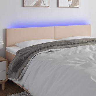 vidaXL Testiera Cappuccino A Led 200x5x78/88 Cm In Similpelle - Vidaxl