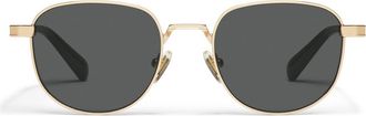 Quay Born Ready 52mm Round Sunglasses in Gold/Smoke at Nordstrom