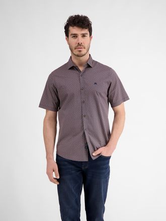 Lerros Kurzarmhemd LERROS LERROS Halbarmhemd mit Geometrischem-Print, Herren, Gr. M, Normalgr&ouml;ssen, blau (classic navy), 100% Baumwolle, Hemden Kurzarmhemd