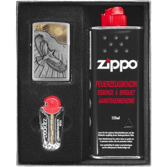 OEM Juego De Encendedores Zippo Eagle Sun Flight Set De Regalo N.&deg; 1