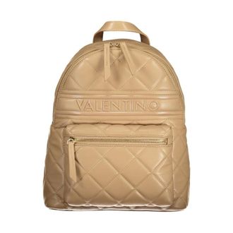 Valentino Backpacks, female, Beige, Size: ONE SIZE Quilted Backpack with Logo