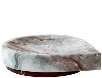 AYTM Grosse Design Schale Stilla &oslash; 32.5 cm aus Onyx und Marmor - Bordeaux Mix