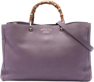 Gucci Pre-owned Tote Bags, female, Purple, Size: ONE SIZE Pre-owned Bamboo Satchel
