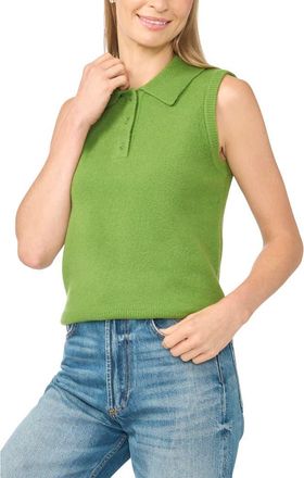 CeCe by Cynthia Steffe Polo Sweater Vest in Salted Lime Cozy at Nordstrom, Size X-Large