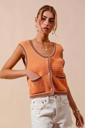 So Me Lauren Sweater Tank In Sunkist