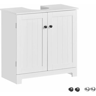 SoBuy Mueble Para Debajo Del Lavabo Armario De Ba&ntilde;o De Suelo Con 1 Estante Y 2 Puertas 60 X 30 X 60 Cm Bzr18-ii-w Sobuy Es